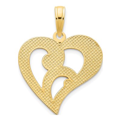 14K Yellow Gold Fancy Heart Pendant – view 5