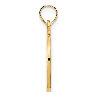 14K Yellow Gold LOVE Circle Pendant – view 3
