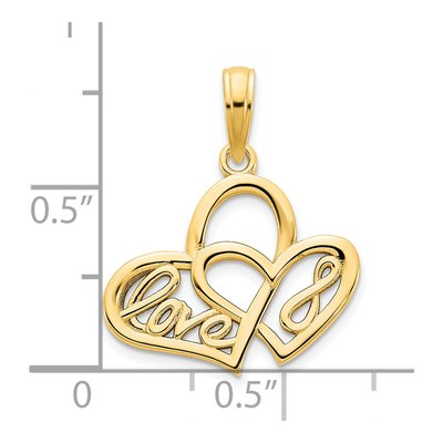 14K Yellow Gold LOVE Infinity Heart Charm – view 4