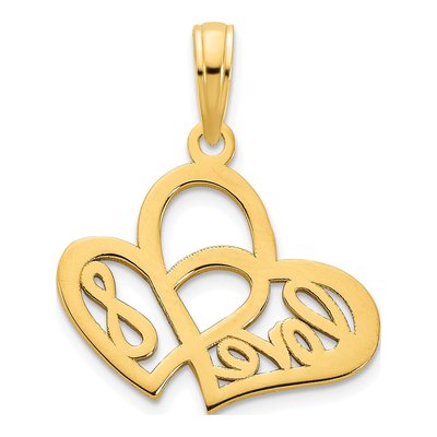 14K Yellow Gold LOVE Infinity Heart Charm – view 5