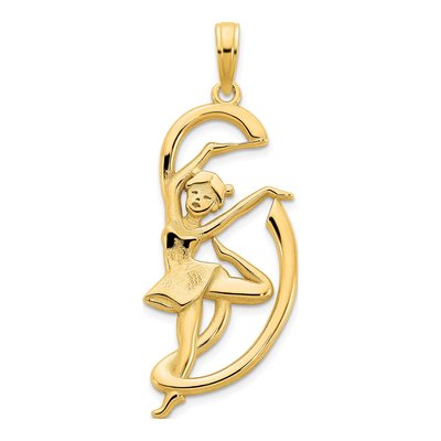 14K Yellow Gold Gymnast Pendant