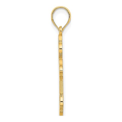 14K Yellow Gold Budded Cross Pendant – view 2