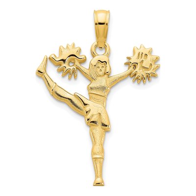 14K Yellow Gold Cheerleader Pendant
