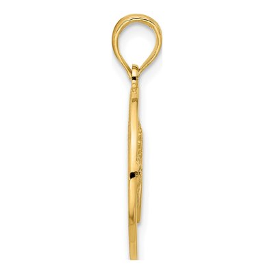 14K Yellow Gold Claddagh Circle Pendant – view 2