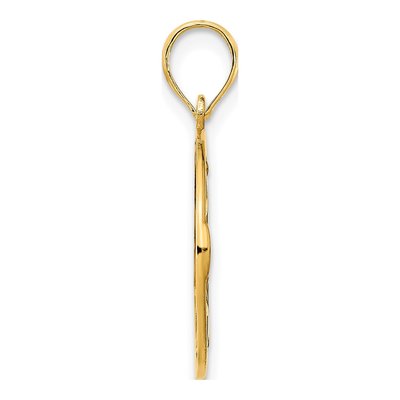 14K Yellow Gold Claddagh Circle Pendant – view 3