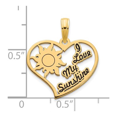 14K Yellow Gold I LOVE MY Sunshine Heart Pendant – view 3
