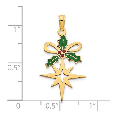 14K Yellow Gold Holly North Star Pendant – view 3
