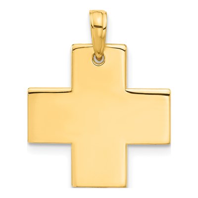 14K Yellow Gold Greek Cross Pendant