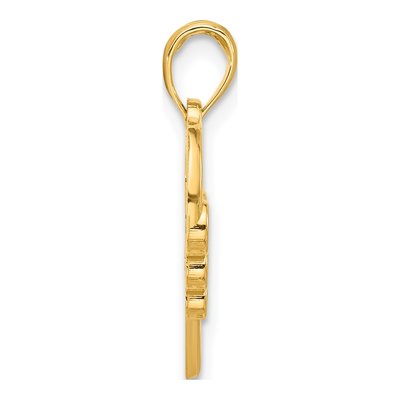 14K Yellow Gold Heart Pendant – view 2
