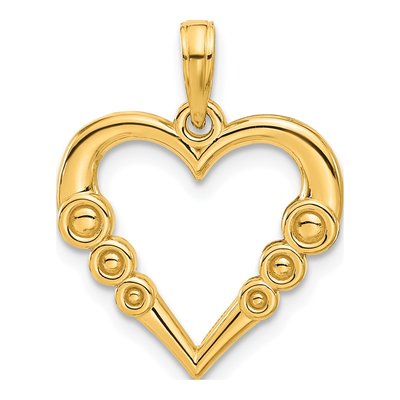 14K Yellow Gold Heart Pendant