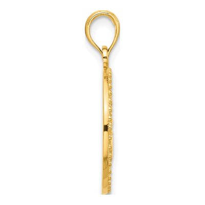 14K Yellow Gold Claddagh Circle Pendant – view 2