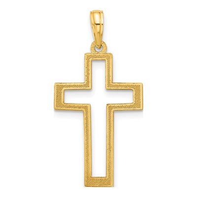 14K Yellow Gold Cut-Out Cross Pendant – view 3
