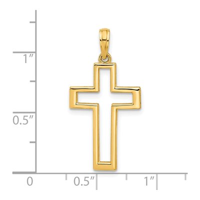14K Yellow Gold Cut-Out Cross Pendant – view 4