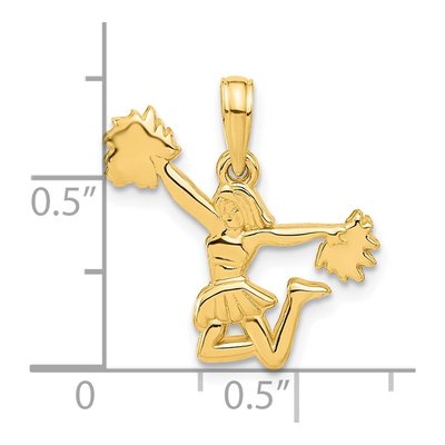 14K Yellow Gold Cheerleader Pom-Pom Pendant – view 5