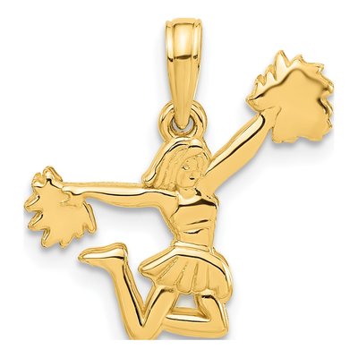 14K Yellow Gold Cheerleader Pom-Pom Pendant