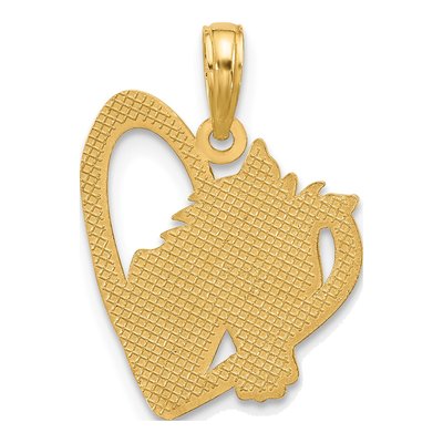 14K Yellow Gold Heart Horse Pendant – view 4