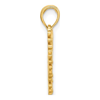 14K Yellow Gold Floral Heart Pendant – view 3