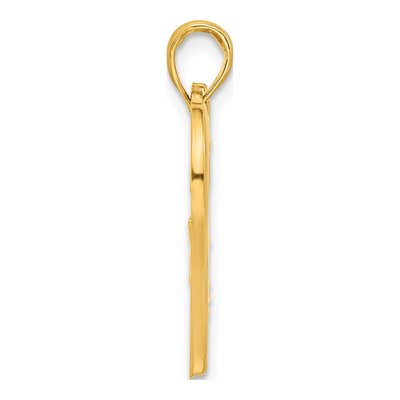 14K Yellow Gold Floral Heart Pendant – view 2