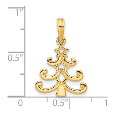 14K Yellow Gold Christmas Tree Pendant – view 4