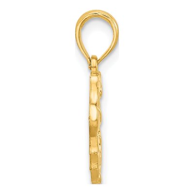 14K Yellow Gold Candle Holly Circle Pendant – view 2