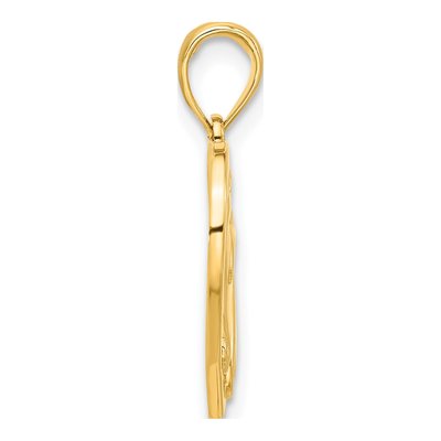 14K Yellow Gold Horse Head Heart Pendant – view 3