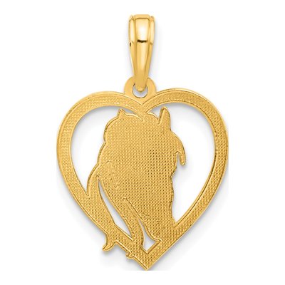 14K Yellow Gold Horse Head Heart Pendant – view 4