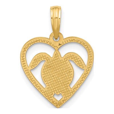 14K Yellow Gold Turtle Heart Pendant – view 4