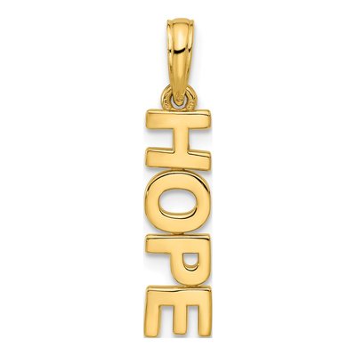 14K Yellow Gold HOPE Pendant