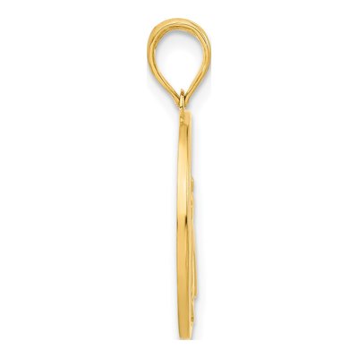 14K Yellow Gold Cat on Moon Pendant – view 2