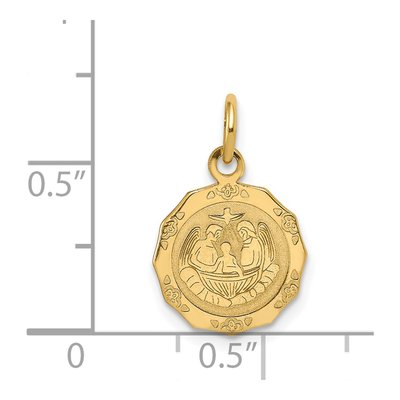 14K Yellow Gold Baptism Recuerdo Pendant – view 4