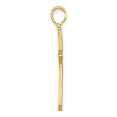 14K Yellow Gold Fancy Angled Cross Pendant – view 2