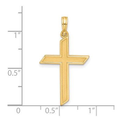 14K Yellow Gold Fancy Angled Cross Pendant – view 3