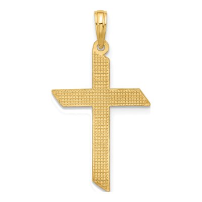 14K Yellow Gold Fancy Angled Cross Pendant – view 4