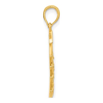 14K Yellow Gold Scrolled Christmas Tree Pendant – view 3