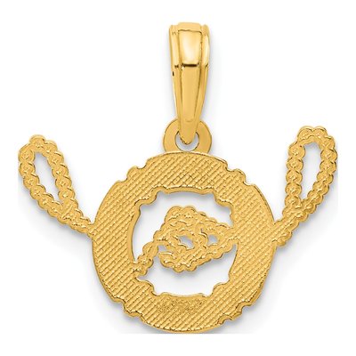 14K Yellow Gold Life Preserver Pendant – view 3