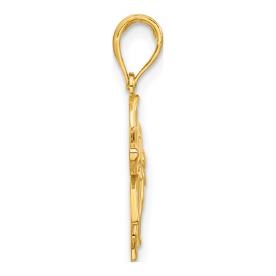 14K Yellow Gold Poinsettia Flower Pendant – view 2