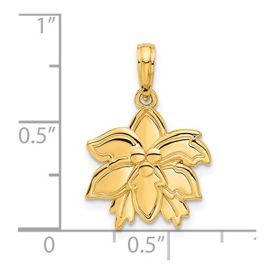 14K Yellow Gold Poinsettia Flower Pendant – view 4