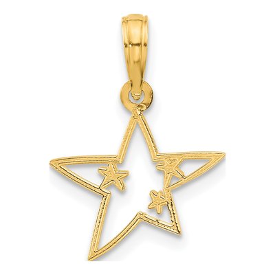 14K Yellow Gold Stars Pendant – view 4
