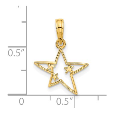 14K Yellow Gold Stars Pendant – view 5