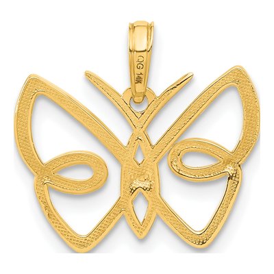 14K Yellow Gold Butterfly Pendant – view 3
