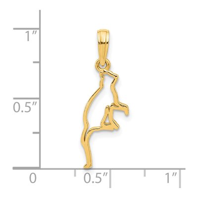 14K Yellow Gold Cat Sitting Pendant – view 4