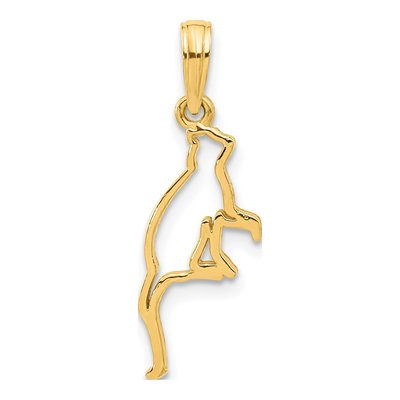 14K Yellow Gold Cat Sitting Pendant