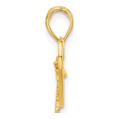 14K Yellow Gold Palm Tree Heart Pendant – view 3