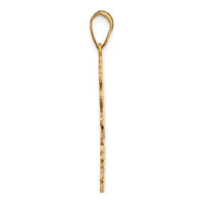 14K Yellow Gold Green Enamel Clover Pendant – view 2