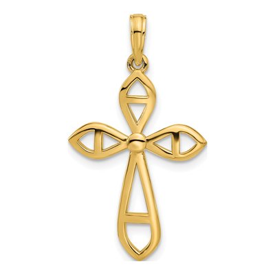 14K Yellow Gold Fancy Cross Pendant