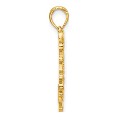 14K Yellow Gold Christmas Wreath Pendant – view 2