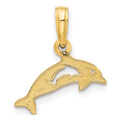 14K Yellow Gold Dolphin Pendant – view 3