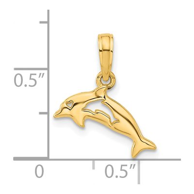 14K Yellow Gold Dolphin Pendant – view 4