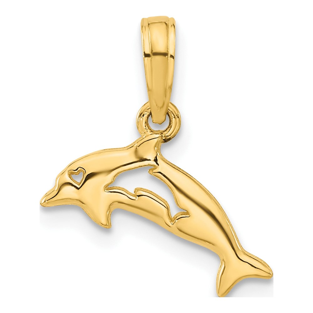 14K Yellow Gold Dolphin Pendant