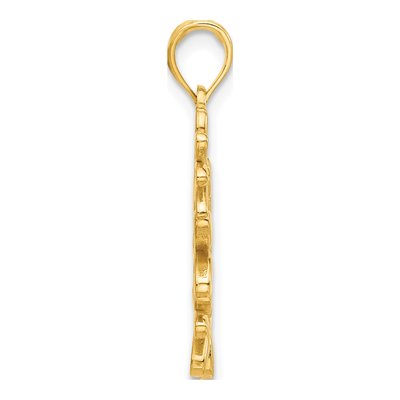 14K Yellow Gold Floral Pendant – view 2